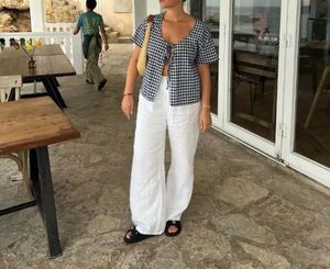 white linen pants