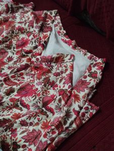 Boho Floral Print Midi Skirt