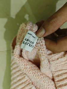 Korean Cozy Pink Mock Neck Sweater