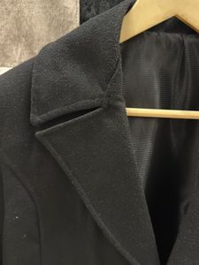 Women's Black Wool Long Coat