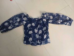 Floral Print Ruffle Detail Top