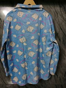 Cute Blue Kitty Pajama Set