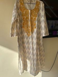 Elegant Embroidered Cotton Kurta