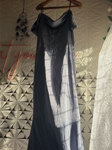 Sleek Grey Off-Shoulder Dress