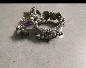4 piece Elegant Mirror Work Bangle with Tassels