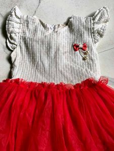 Red and white cute dress