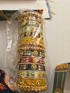 Set of Colorful Kundan Bangles