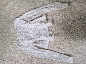 zara Elegant White Lace Top