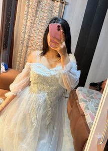 Elegant Off-Shoulder Gown🧸💖🦋