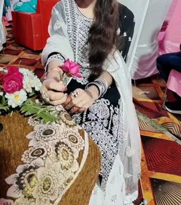 Elegant Black &amp; White Kurta garara Set