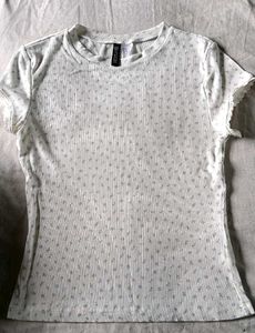 COMBO Ribbed Knit Floral Square Neck Top