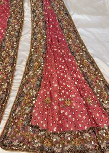 Stunning Embroidered Pink Saree