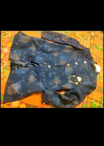 On Sale 🌹Men Blue Floral Design Sherwani