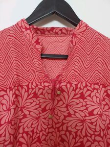 Bright Coral Short Kurti