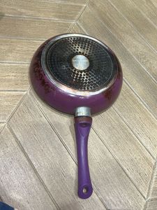 Used Frying Pan with Purple Handle