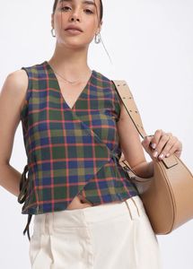 Plaid Wrap Vest