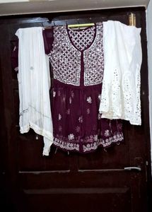 Embroidered Kurta Sharara Set with dupatta