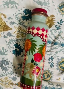 Chumbak copper Blue Floral Printed Water Bottle