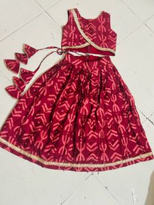 Girls Printed 3-Piece Lehenga & Choli with Dupatta