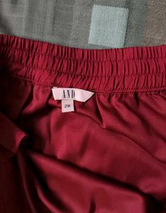 And Red One Shoulder Waterfall Skirt Co-ord Set
