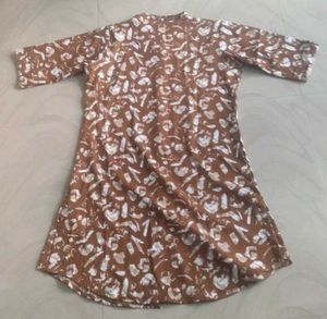 Brown Printed Kurta