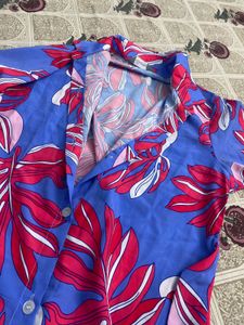 Stylish Floral Print Shirt Dress