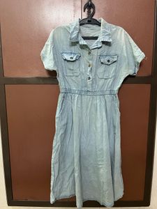 Light Wash Denim Shirt Dress