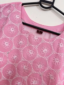 Pretty Pink Chikankari Kurta