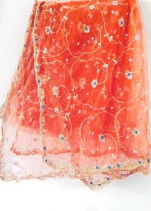 Orange Net Lehenga