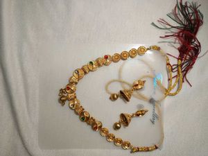 Gold Plated Necklace and Earrings Set
