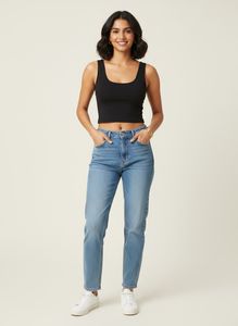 Basic Black Crop Tank Top