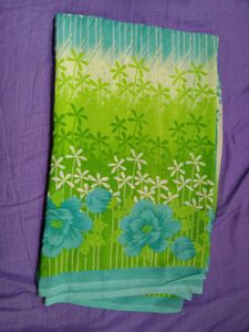 Floral Green Saree