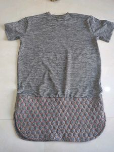 Stylish Grey Textured T-Shirt