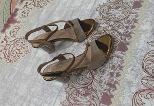 Sparkling Block Heels Sandals