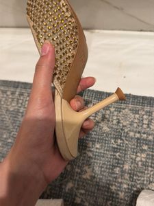 Sparkling Embellished Heeled Mules