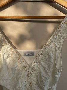 Elegant Embellished Cream Top