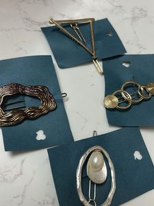 Set of 4 Unique metallic  Hair Clips