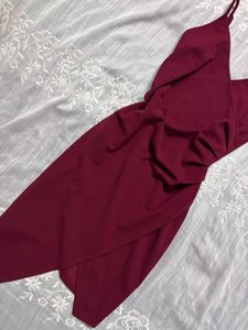 Chic Wine Red Wrap Dress