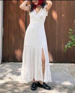 White Maxi Dress with Slit