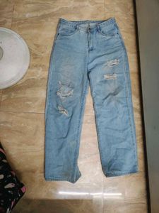 WIDE LEG TORN DEMIM ICE BLUE 💙