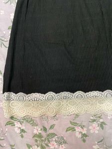 Black Lace Trim Cami Night dress