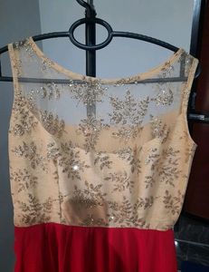 Red Gown (Cancan Attached)