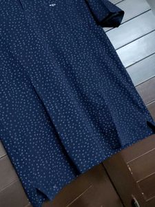 Colorplus Men Navy Blue Printed Polo T-Shirt