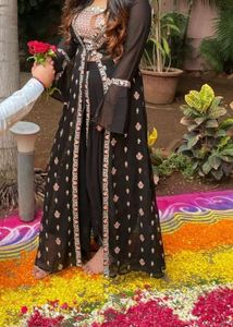 Embroidered Sleeveless Top with dhoti And Shrug