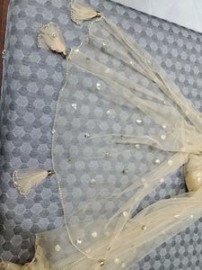 Elegant Beige Dupatta with Sequins