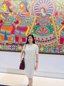 Striped Ribbed Knit Midi Dress
