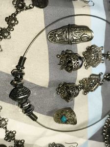 Boho Oxidized Silver Jewelry Set