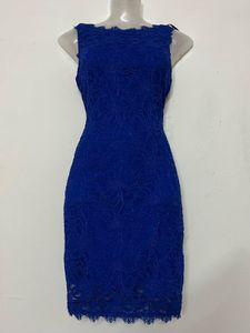 branded Elegant Royal Blue Lace Dress