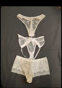 Sheer Lace Thong &amp; Brief Set