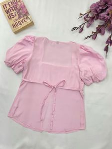 Chic Pink balloon Sleeve Top. Please all pictures